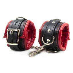 deluxe lockable leather wrist ankle cuffs