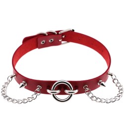 ring with chain leather collar