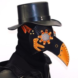 steampunk long beak bird mask plague doctor